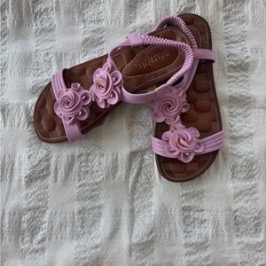 Lilac Floral Sandals by Anvita